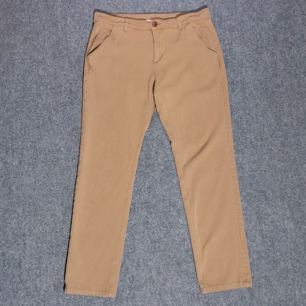 Mugsy Belmonts Pants Men's 34x30 Khaki Chino Slim Straight Stretch Cotton Twill